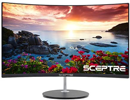 Sceptre Curved 27″ LED Monitor HDMI VGA up to 75Hz Build-in Speakers, Edgeless Machine Black 2021 (C278W-1920RN)