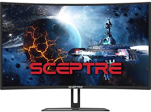 Sceptre Curved 32″ Gaming Monitor Up to 240Hz 1ms AMD FreeSync Premium Build-in Speakers, HDMI Displayport Gunmetal 2021 (C325B-FWD240)