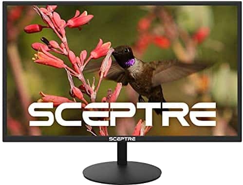 Sceptre E275W-19203R 27″ Ultra Thin 1080P LED Monitor 2X HDMI VGA Build-In Speakers, Metallic Black 2018