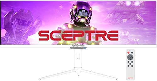 Sceptre IPS 43.8 inch Ultra Wide 32:9 LED Monitor 3840×1080 up to 120Hz DisplayPort HDMI USB Type-C HDR600 AMD FreeSync Premium Build-in Speakers and Remote, Nebula Series White 2021 (E448B-FSN168)