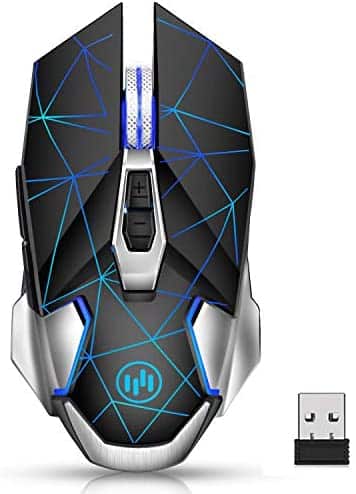 Scettar Computer Wireless Mouse, Travel Size Silent Mouse with USB Receiver 3 Adjustable DPI Portable Computer Mice(Battery Included) for Laptop Notebook PC (Black2)