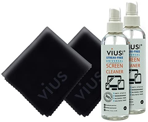 Screen Cleaner Kit – vius Premium Screen Cleaner Spray for LCD LED TVs, Laptops, Tablets, Monitors, Phones, and Other Electronic Screens – Gently Cleans Fingerprints, Dust, Oil (2oz Travel)
