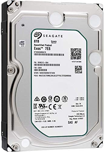 Seagate Exos 7E8 8TB 7200 RPM Nearline SAS 3.5-Inch Enterprise Hard Drive (ST8000NM0075) (Renewed)
