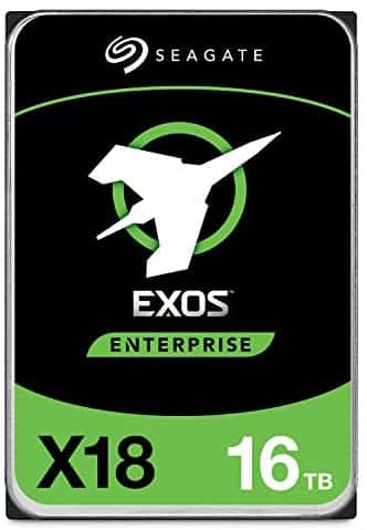 Seagate Exos X18 16TB Enterprise HDD – CMR 3.5 Inch Hyperscale SATA 6Gb/s, 7200 RPM, 512e and 4Kn FastFormat, Low Latency with Enhanced Caching (ST16000NM000J)