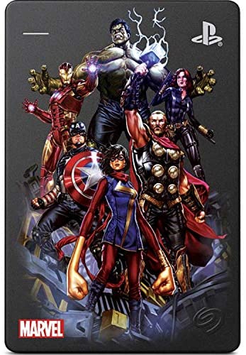 Seagate Game Drive for PS4 Marvel’s Avengers LE – Avengers Assemble 2TB External Hard Drive – USB 3.0, Metallic Gray, Officially Licensed Compatibility with PS4 (STGD2000104)