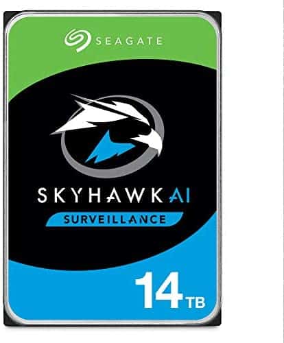 Seagate Skyhawk AI 14TB Surveillance Internal Hard Drive HDD–3.5 Inch SATA 6Gb/s 256MB Cache with Drive Health Management + 3-Year Rescue Service (ST14000VE0008)