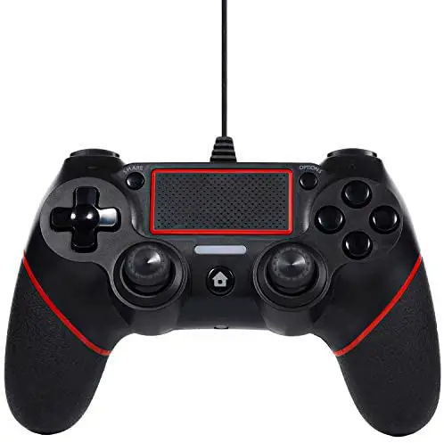 Sefitopher PS4 Wired Controller Compatible for Playstation 4/pro/Slim/PC/Laptop with Functions Such as Vibration, Colored LED Indicator, Double Vibration and Anti Slip Grip,6.5ft Cable Length