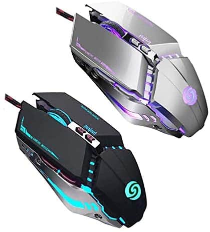 Shenligod【2 PCS】 Wired Gaming Mouse RGB Spectrum Backlit Ergonomic Mouse, USB Computer Mice, Modes up to 3200 DPI ,7 Buttons for Windows PC Gamers