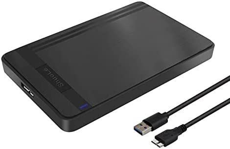 Shuole 2.5-inch Hard Drive Enclosure SATA to USB 3.0 Adapter Tool-Free External Hard Drive Case Supports UASP SATA III, Optimized for 2.5-inch SSD/HDD Black