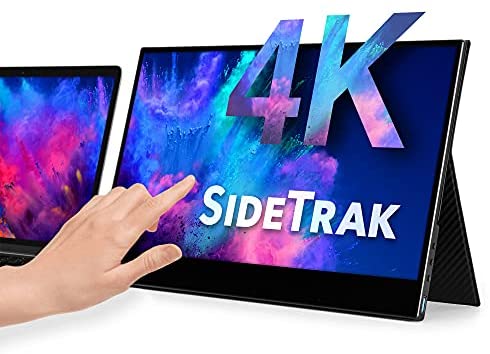 SideTrak Solo 15.6” 4k Touchscreen Portable Monitor for Laptop | Freestanding Ultra HD LED USB Laptop Dual Screen | Compatible with Mac, PC, & Chrome | Powered by USB-C or Mini HDMI