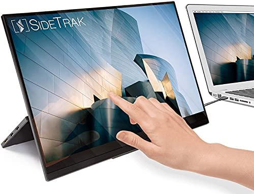SideTrak Solo Portable Monitor Freestanding Touchscreen 15.6″ FHD 1080P LED IPS Screen with Kickstand |Compatible with Mac, PC, Chrome | Powered by USB-C or Mini HDMI | Built-in Speakers & HDR Mode