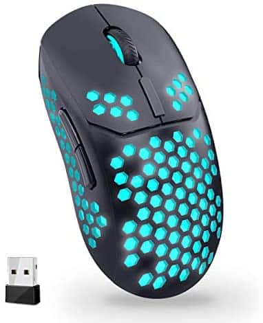 Silent Wireless Mouse for Laptop, 2.4G USB Rechargeable Light up Cordless Mouse for PC Computer,4 DPI up to 2400,Breathing Light,6 Buttons Lightweight Mice for Tablet Chromebook Windows Mac