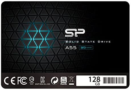 Silicon Power 128GB SSD 3D NAND A55 SLC Cache Performance Boost SATA III 2.5″ 7mm (0.28″) Internal Solid State Drive (SU128GBSS3A55S25AH)