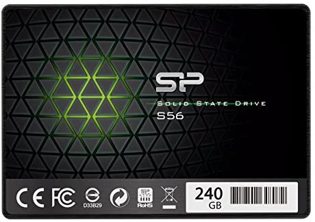 Silicon Power 240GB SSD 3D NAND With R/W Up To 560/530MB/s S56 SLC Cache Performance Boost SATA III 2.5″ 7mm (0.28″) Internal Solid State Drive (SP240GBSS3S56B25AZ)
