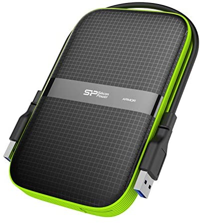Silicon Power Black 1TB Rugged Portable External Hard Drive Armor A60, Shockproof USB 3.0 for PC, Mac, Xbox and PS4, Black