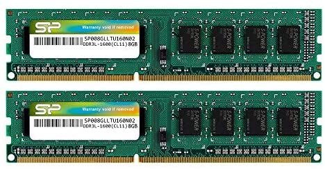 Silicon Power DDR3 16GB (2 x 8GB) 1600MHz (PC3 12800) 240-pin CL11 1.35V / 1.5V Unbuffered UDIMM PC Computer Desktop Memory Module Ram Upgrade