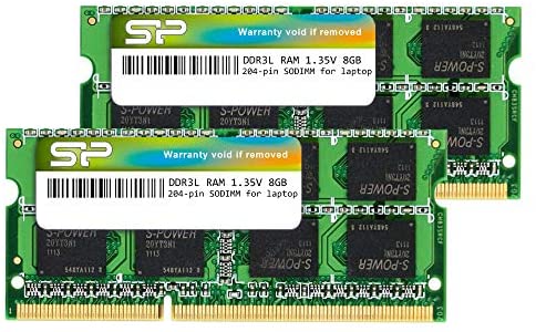 Silicon Power Hynix IC Compatible for Apple DDR3 DDR3L 16GB (2 x 8GB) RAM 1600MHz (PC3 12800) 204 pin CL11 1.35V Non ECC Unbuffered SODIMM Laptop Memory Module – Low Voltage