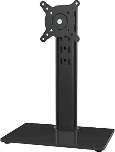 Single LCD Computer Monitor Free-Standing Desk Stand Riser for 13 inch to 32 inch Screen with Swivel, Height Adjustable, Rotation, Holds One (1) Screen up to 77Lbs(HT05B-001)
