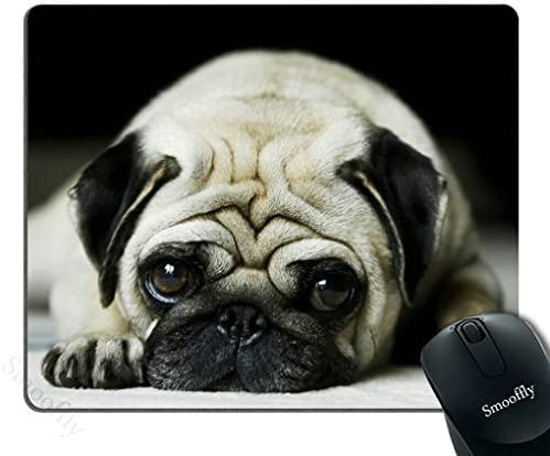 Smooffly Cute Pug Dog Mousepad Custom, Funny Animal Gaming Mouse pad 9.5X7.9 inches