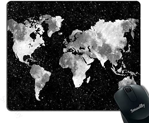Smooffly Gaming Mouse Pad Custom,World Map Silhouette Pattern Mouse Pad Non-Slip Thick Rubber Large Mousepad