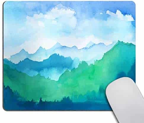 Smooffly Mousepad Mountain Watercolor Design Customized Rectangle Non-Slip Rubber Mousepads Gaming Mouse Pad
