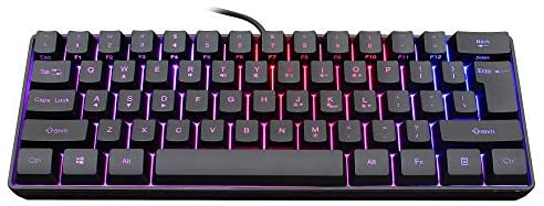 Snpurdiri ST-K3 60% Wired Gaming Keyboard,RGB Backlit Ultra-Compact Mini Keyboard,Waterproof Mini Compact 61 Keys Keyboard, for PC/Mac Gamer, Typist, Travel, Easy to Carry on Business Trip (Renewed)