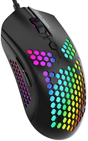 Snpurdiri ST-M1 65G RGB Lightweight Gaming Mouse with Lightweight Honeycomb Shell, Ultralight Ultraweave Cable, Pixart 3325 12000DPI Optical Sensor