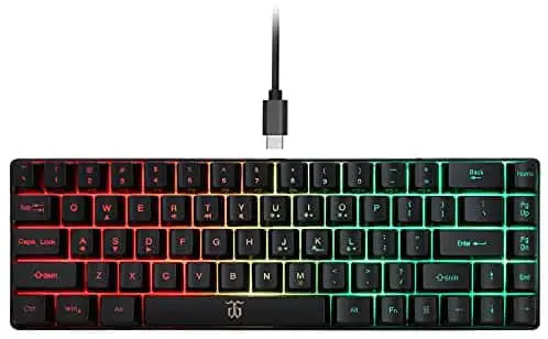 Snpurdiri Wired 65% Gaming Keyboard, 68 Keys Mini Keyboard RGB Backlit,More Pratical Arrow Keys and Edit Keys Than 60 Keyboard, for PC/Mac Gamer, Typist, Travel(Black)