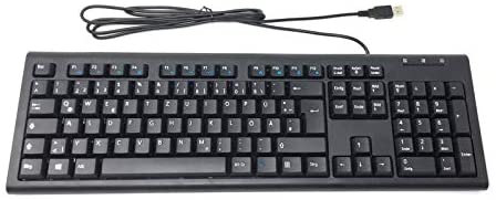 Solidtek Bilingual German English Black USB Wired Computer Keyboard