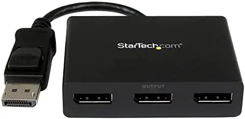StarTech.com 3-Port Multi Monitor Adapter – DisplayPort 1.2 MST Hub – Dual 4K 30Hz & 1x 1080p – Video Splitter for Extended Desktop Mode on Windows PCs Only – DP to 3x DP Monitors (MSTDP123DP)
