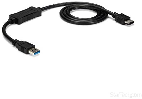 StarTech.com 3 ft USB 3.0 to eSATA Adapter – 6 Gbps USB to HDD/SSD/ODD Converter – Hard Drive to USB Cable (USB3S2ESATA3)