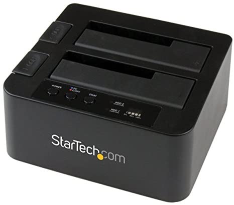 StarTech.com Dual Bay USB 3.0/ eSATA Hard Drive Duplicator Dock for 2.5″ & 3.5″ SATA SSD HDD with UASP (6Gbps) – Standalone Docking Station (SDOCK2U33RE)