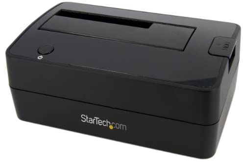 StarTech.com SuperSpeed USB 3.0 to SATA Hard Drive Docking Station for 2.5/3.5 HDD – HDD Docking Station – SATA Dock (SATDOCKU3S), Black, 1 Bay