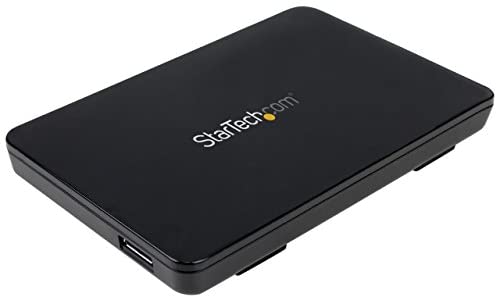 StarTech.com USB 3.1 (10Gbps) Tool-free Enclosure for 2.5” SATA Drives – Ultra-fast, Portable Data Storage – Lightweight Plastic (S251BPU313)