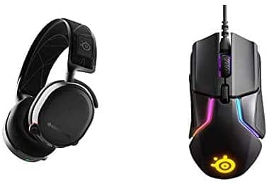 SteelSeries Arctis 7 (2019 Edition) Lossless Wireless Gaming Headset with DTS Headphone:X v2.0 Surround – Black & Rival 600 Gaming Mouse – 12,000 CPI TrueMove3+ Dual Optical Sensor