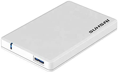 Suhsai External Hard Drive HDD 2.5″ USB 3.0 Ultra Fast Slim Drive, Portable Hard Drive for Storage, Back up for PC, MAC, Desktop, Laptop, MacBook, Chromebook, Xbox, PS3, PS4, Smart Tv (160GB, White)