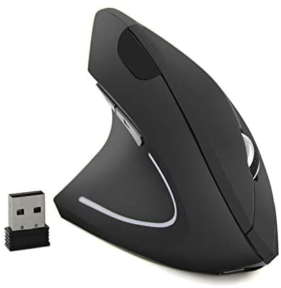 Sunffice Wireless Vertical Mouse, Wireless Ergonomic Vertical Mouse, 2.4G High Precision Optical Mice 800/1200/1600DPI for PC Laptop Desktop Mac (Left Handed Rechargeable Mouse)