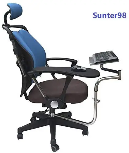 Sunter98 OK010 Ergonomic Laptop/Keyboard/Mouse Stand-Mount for Workstation/Video Gaming/etc (can be Installed to Your Chair Column or Any Round bar with max 1.96 inch Diagonal Thickness (Black)