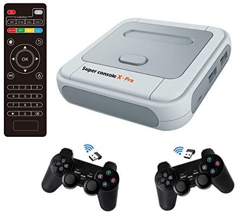 Super Console X PRO 256GB Retro Game Console Built-in 50,000+ Games,Dual Systems,Gaming Consoles for 4K TV HD Output,2 Controllers,Support NES/N64/PS1/PSP,WiFi/LAN,Gifts for Best Friend (PRO-256GB)