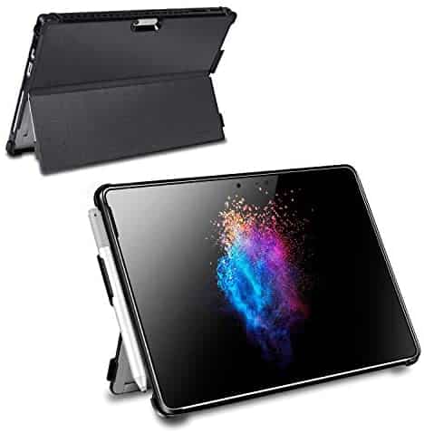 Surface Pro Case,Microsoft Surface Pro Case, Surface Pro Keyboard Case, Multiple Angle Viewing Business Cover for Microsoft Surface Pro 7/6/ 5(2017) / 4 with Pen Holder and Type Cover Strap,Black