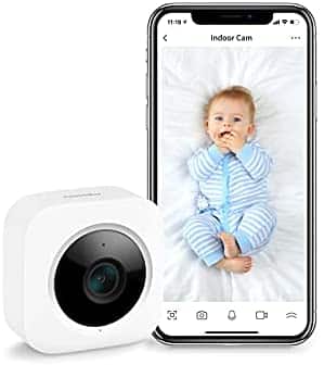 SwitchBot Security Indoor Camera, Motion Detection for Baby Monitor 1080P Smart Surveillance WiFi Pet Camera for Home Security with Night Vision, Two-Way Audio, Add SwitchBot Hub Mini Works with Alexa
