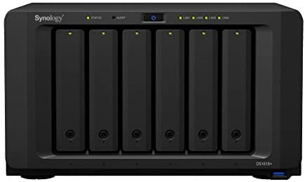 Synology DiskStation DS1618+ NAS Server for Business with Intel 2.1GHz CPU, 16GB Memory, 1TB SSD, 8TB HDD, Synology DSM Operating System, iSCSI Target Ready