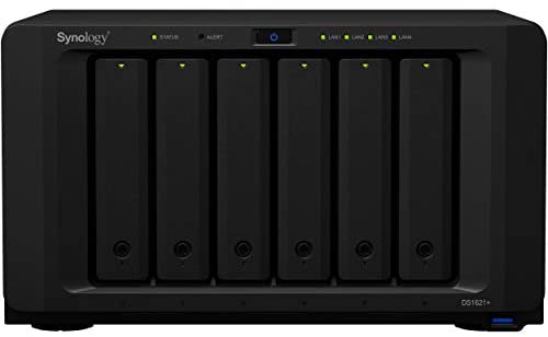Synology DiskStation DS1621+ NAS Server for Business with Ryzen CPU, 16GB Memory, 12TB HDD, Synology DSM Operating System, iSCSI Target Ready