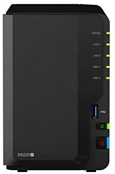 Synology DiskStation DS220+ NAS Server for Business with Celeron CPU, 6GB Memory, 4TB HDD Storage, Synology DSM Operating System