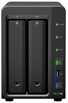 Synology DiskStation DS718+ NAS Server for Business with Intel Celeron CPU, 6GB Memory, 4TB HDD Storage, Synology DSM Operating System