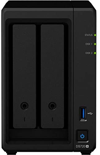 Synology DiskStation DS720+ NAS Server for Business with Celeron CPU, 6GB Memory, 8TB HDD Storage, Synology DSM Operating System