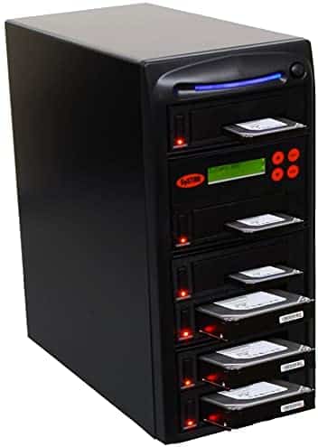 Systor 1 to 5 SATA HDD/SSD Duplicator – 5.4GB/Min – Standalone Copier & Eraser/Sanitizer for Multiple 3.5 & 2.5 Hard Disk & Solid State Drives – Speeds up to 90MB/Sec (SYS105HS-DP)