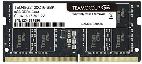 TEAMGROUP Elite 8GB Single DDR4 2400MHz PC4-19200 CL16 Unbuffered Non-ECC 1.2V SODIMM 260-Pin Laptop Notebook PC Computer Memory Module Ram Upgrade – TED48G2400C16-S01 – (1x 8GB) Single