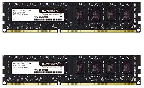 TEAMGROUP Elite DDR3 16GB Kit (2 x 8GB) 1600MHz (PC3-12800) CL11 Unbuffered Non-ECC 1.5V UDIMM 240 Pin PC Computer Desktop Memory Module Ram Upgrade – TED316G1600C11DC01-16GB Kit (2 x 8GB)