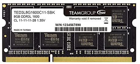 TEAMGROUP Elite DDR3L 8GB Single 1600MHz PC3-12800 CL11 Unbuffered Non-ECC 1.35V SODIMM 204-Pin Laptop Notebook PC Computer Memory Module Ram Upgrade – TED3L8G1600C11-S01